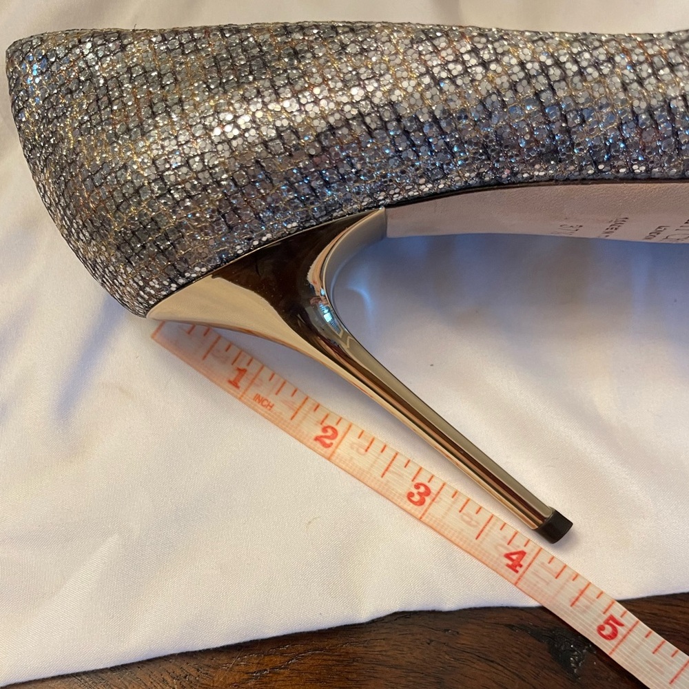 Jimmy Choo Aurora Pumps Stilettos Heels Glitter 4” Heel Size 37.5 - Picture 10 of 11